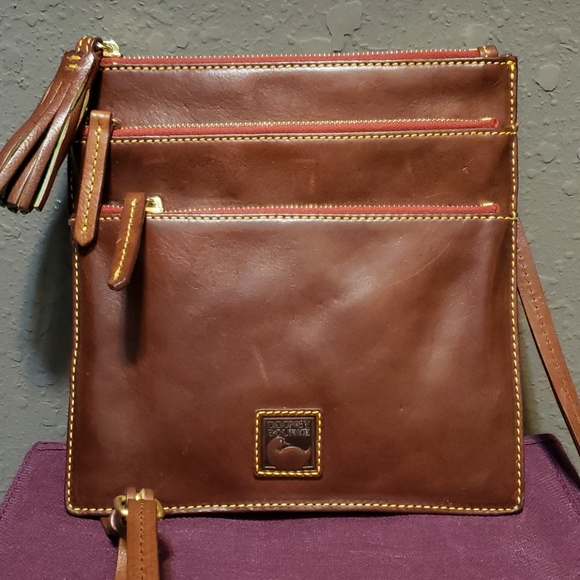 NEW DOONEY & BURKE Leather Triple Zip - Picture 1 of 8